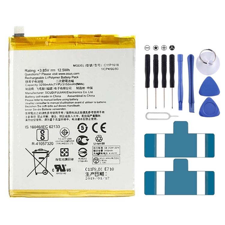 3250mAh C11P1618 Lithium Polymer Battery for Asus ZenFone 4 ZE554KL / Zenfone 5 Lite ZC600KL, For Asus ZenFone 4 ZE554KL 3250mAh C11P1618 Lithium Polymer Battery for Asus ZenFone 4 ZE554KL / Zenfone 5 Lite ZC600KL, For Asus ZenFone 4 ZE554KL